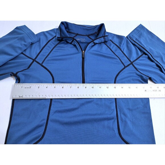 REI Size Small Zip Base Layer Long Sleeve Lightweight Pullover Blue Running - Picture 6 of 8